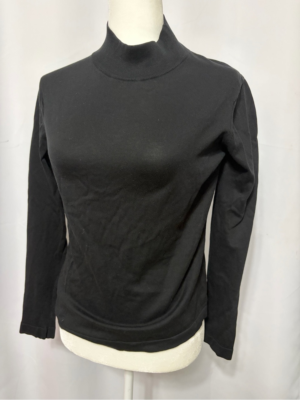 Talbots Black Mock Neck Long Sleeve Sweater